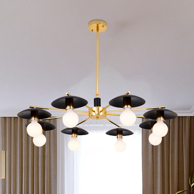 Black Bulb Chandelier Lighting Post Modern 6/8 Lights Frosted Glass Ceiling Pendant Light Clearhalo 'Ceiling Lights' 'Chandeliers' 'Modern Chandeliers' 'Modern' Lighting' 1713512