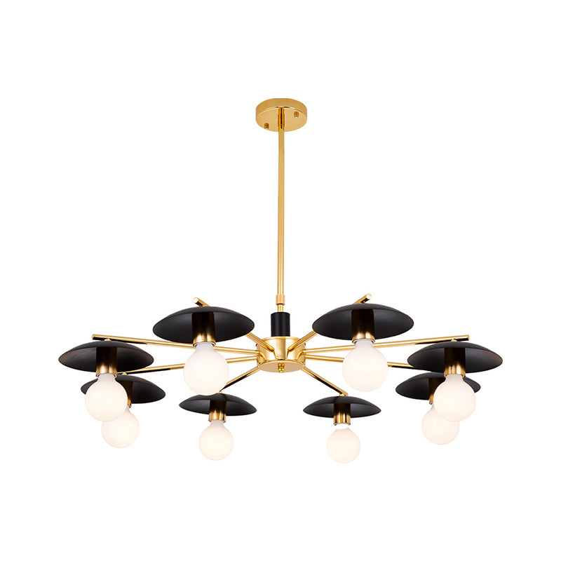 Black Bulb Chandelier Lighting Post Modern 6/8 Lights Frosted Glass Ceiling Pendant Light Clearhalo 'Ceiling Lights' 'Chandeliers' 'Modern Chandeliers' 'Modern' Lighting' 1713514