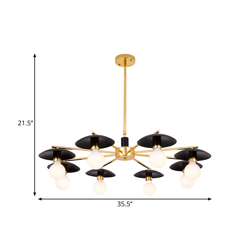 Black Bulb Chandelier Lighting Post Modern 6/8 Lights Frosted Glass Ceiling Pendant Light Clearhalo 'Ceiling Lights' 'Chandeliers' 'Modern Chandeliers' 'Modern' Lighting' 1713515