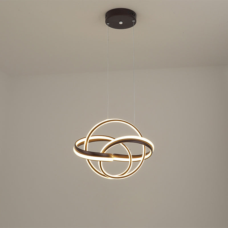 Twisting Living Room Chandelier Lighting Acrylic LED Modernism Pendant Light Fixture in Black Black Clearhalo 'Ceiling Lights' 'Chandeliers' 'Modern Chandeliers' 'Modern' Lighting' 1713520
