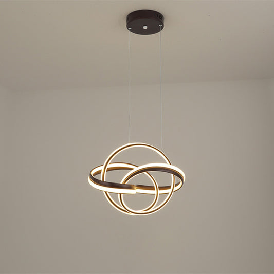 Twisting Living Room Chandelier Lighting Acrylic LED Modernism Pendant Light Fixture in Black Black Clearhalo 'Ceiling Lights' 'Chandeliers' 'Modern Chandeliers' 'Modern' Lighting' 1713520