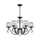 Conic Chandelier Light Fixture Vintage Crystal Prisms 3/6/8 Heads Black Suspension Lighting with Scroll Arm Clearhalo 'Ceiling Lights' 'Chandeliers' 'Modern Chandeliers' 'Modern' Lighting' 1713547