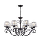 Conic Chandelier Light Fixture Vintage Crystal Prisms 3/6/8 Heads Black Suspension Lighting with Scroll Arm Clearhalo 'Ceiling Lights' 'Chandeliers' 'Modern Chandeliers' 'Modern' Lighting' 1713552