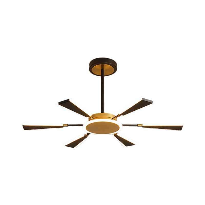 Trapezoid Living Room Chandelier Lamp Metallic 31.5"/39"/47" W LED Modern Pendant Light in Gold, Warm/White Light Clearhalo 'Ceiling Lights' 'Chandeliers' 'Modern Chandeliers' 'Modern' Lighting' 1713557