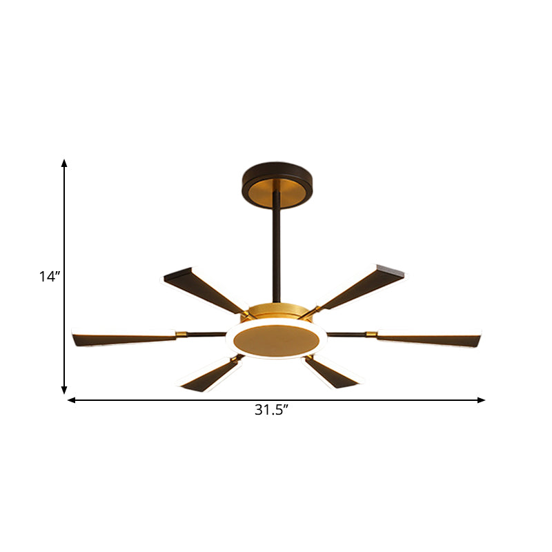Trapezoid Living Room Chandelier Lamp Metallic 31.5"/39"/47" W LED Modern Pendant Light in Gold, Warm/White Light Clearhalo 'Ceiling Lights' 'Chandeliers' 'Modern Chandeliers' 'Modern' Lighting' 1713558