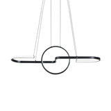 Geometric Dining Room Island Light Metal LED Modernist Hanging Lamp Kit in Black/Gold, Warm/White Light Clearhalo 'Ceiling Lights' 'Island Lights' Lighting' 1713589