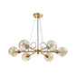 Globe Clear Glass Chandelier Light Fixture Vintage 3/6/8 Bulbs Gold Hanging Lighting, Warm/White Light Clearhalo 'Ceiling Lights' 'Chandeliers' 'Modern Chandeliers' 'Modern' Lighting' 1713643