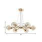 Globe Clear Glass Chandelier Light Fixture Vintage 3/6/8 Bulbs Gold Hanging Lighting, Warm/White Light Clearhalo 'Ceiling Lights' 'Chandeliers' 'Modern Chandeliers' 'Modern' Lighting' 1713644