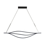 Metallic Leaf-Like Island Lighting Nordic LED Black Pendant Light Kit in Warm/White Light, 31.5"/39"/47" Wide Clearhalo 'Ceiling Lights' 'Island Lights' Lighting' 1713668