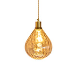 Teardrop Pendant Lighting Modernist Lattice Glass 1 Bulb Amber/Smoky Hanging Light Fixture Clearhalo 'Ceiling Lights' 'Chandeliers' 'Glass shade' 'Glass' 'Modern Pendants' 'Modern' 'Pendant Lights' 'Pendants' Lighting' 1713723