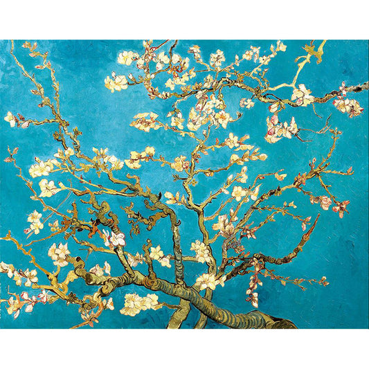 Large Blossoming Plum Tree Mural Moisture Resistant Stylish Bedroom Wall Covering in Blue Clearhalo 'Wall Decor' 'Wall Mural' 1713867