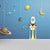 Kids Suspended Planets Wallpaper Mural Blue Outer Space Wall Art for Boys Bedroom Blue Clearhalo 'Wall Decor' 'Wall Mural' 1713884