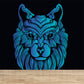 Illustration Animal Head Wall Mural Large Wall Decor for Teens Room, Made to Measure Blue Design 1 Clearhalo 'Wall Decor' 'Wall Mural' 1713934