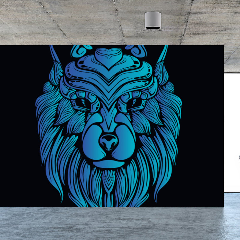Illustration Animal Head Wall Mural Large Wall Decor for Teens Room, Made to Measure Clearhalo 'Wall Decor' 'Wall Mural' 1713935