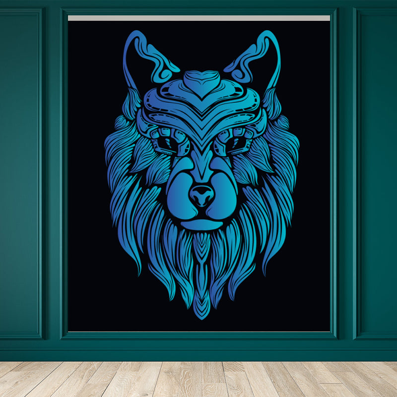 Illustration Animal Head Wall Mural Large Wall Decor for Teens Room, Made to Measure Clearhalo 'Wall Decor' 'Wall Mural' 1713936