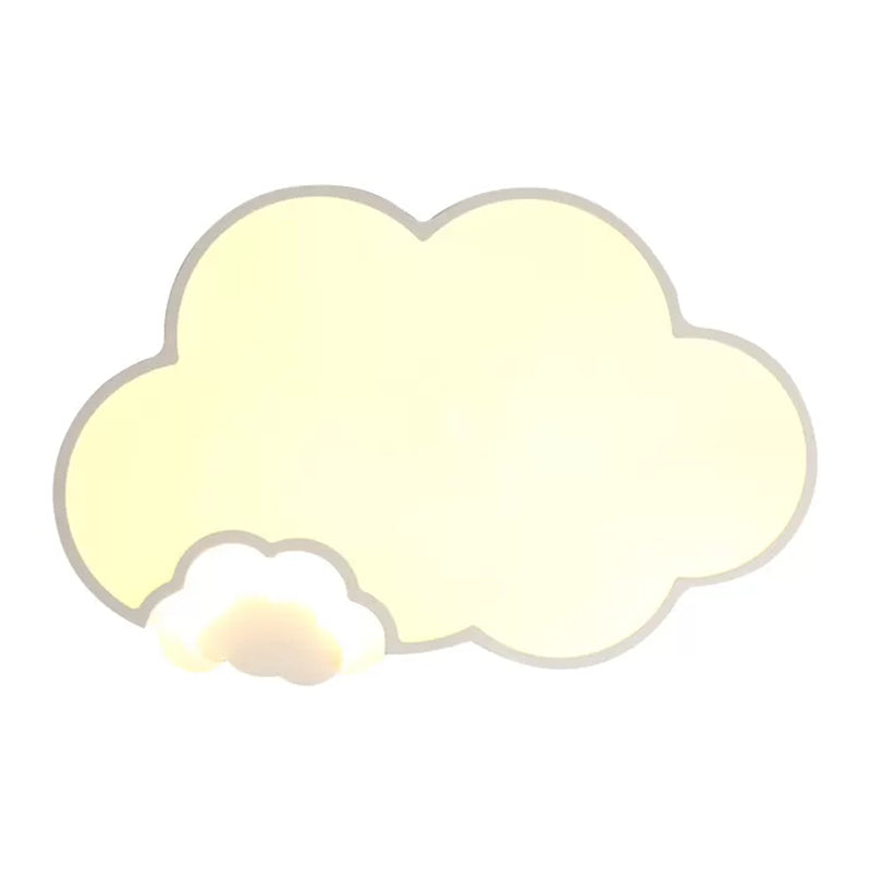 Cloud Kindergarten Flush Ceiling Light Acrylic Modern Ceiling Lamp in White Finish Clearhalo 'Ceiling Lights' 'Close To Ceiling Lights' 'Close to ceiling' 'Flush mount' Lighting' 171414