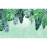 Lush Trees and Leaves Mural Decal for Dining Forest Landscape Wall Art, Personalized Clearhalo 'Wall Decor' 'Wall Mural' 1714337