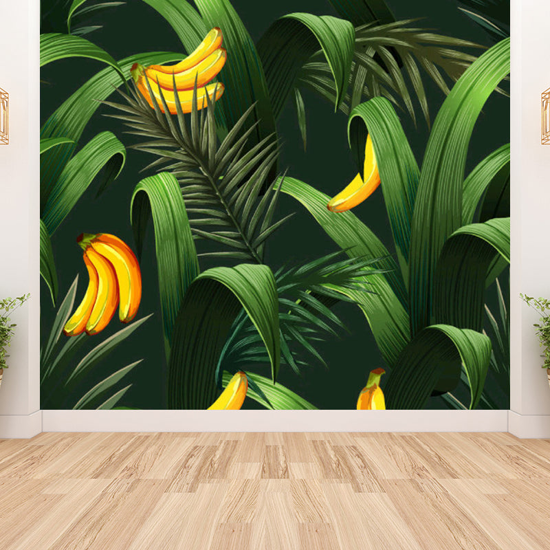 Light Color Leaves Pattern Mural Decal Waterproofing Tropical Interior Room Wall Art Clearhalo 'Wall Decor' 'Wall Mural' 1714370