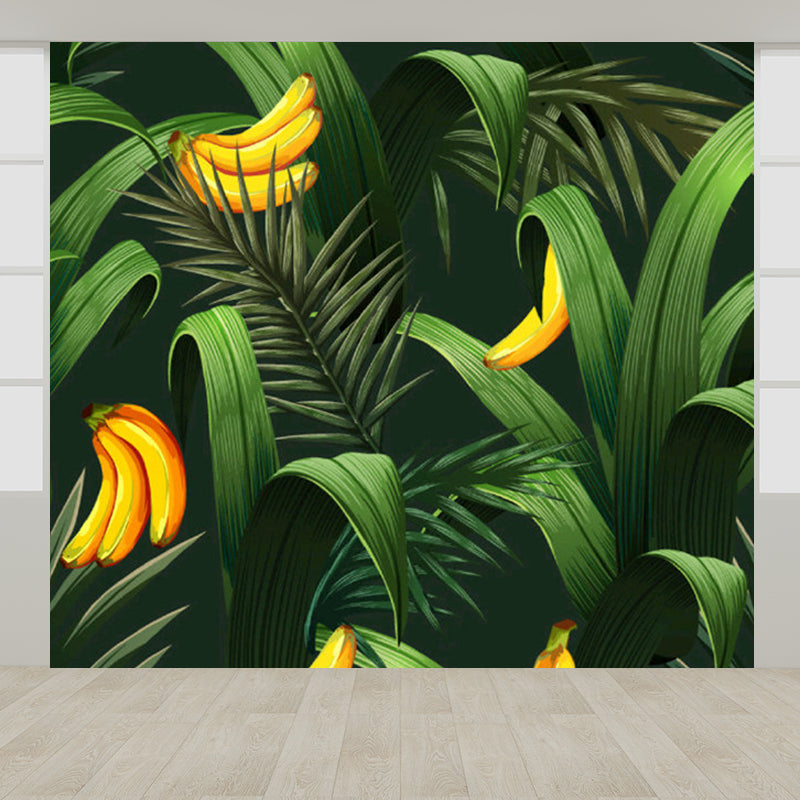 Light Color Leaves Pattern Mural Decal Waterproofing Tropical Interior Room Wall Art Clearhalo 'Wall Decor' 'Wall Mural' 1714371