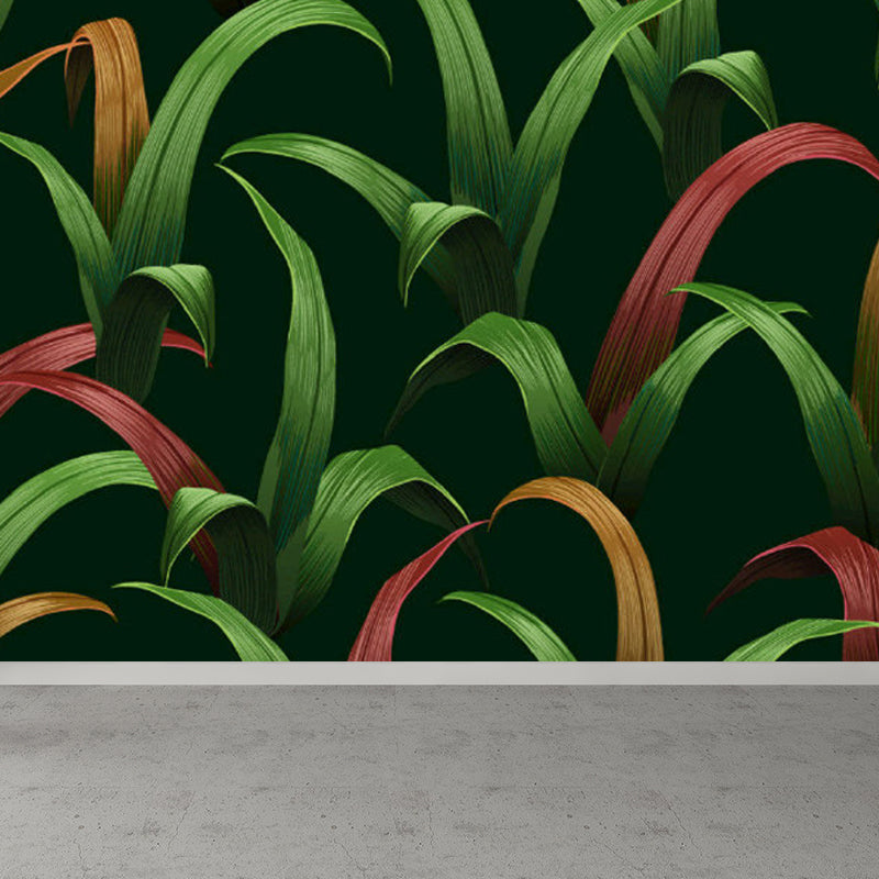 Light Color Leaves Pattern Mural Decal Waterproofing Tropical Interior Room Wall Art Clearhalo 'Wall Decor' 'Wall Mural' 1714375