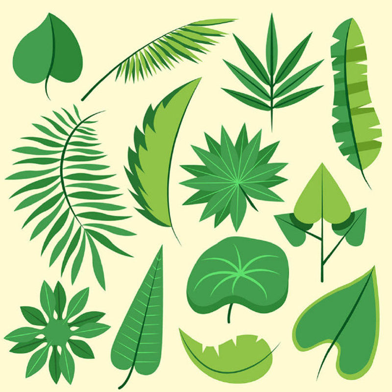 Light Color Leaves Pattern Mural Decal Waterproofing Tropical Interior Room Wall Art Clearhalo 'Wall Decor' 'Wall Mural' 1714387