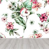 Soft Color Tropical Mural Wallpaper Big Botanical Leaves Wall Covering for Playroom Clearhalo 'Wall Decor' 'Wall Mural' 1714390