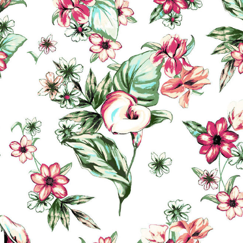 Soft Color Tropical Mural Wallpaper Big Botanical Leaves Wall Covering for Playroom Clearhalo 'Wall Decor' 'Wall Mural' 1714392