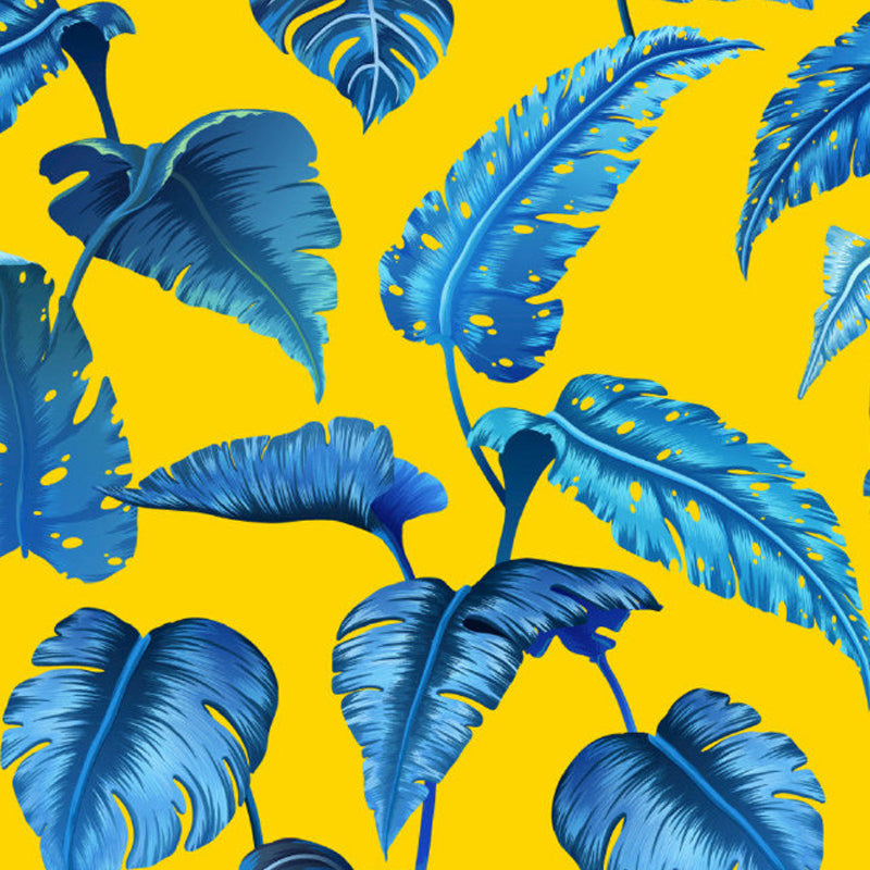 Soft Color Tropical Mural Wallpaper Big Botanical Leaves Wall Covering for Playroom Clearhalo 'Wall Decor' 'Wall Mural' 1714402