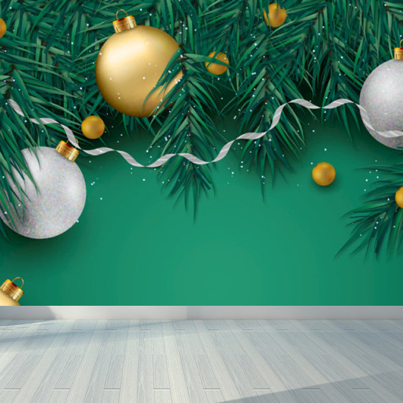 Pastel Color Tropical Wall Mural Great Leaves Pattern Wall Covering for Guest Room Clearhalo 'Wall Decor' 'Wall Mural' 1714435