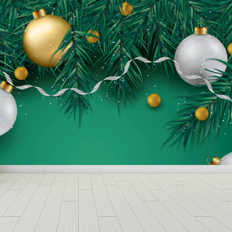 Pastel Color Tropical Wall Mural Great Leaves Pattern Wall Covering for Guest Room Clearhalo 'Wall Decor' 'Wall Mural' 1714436