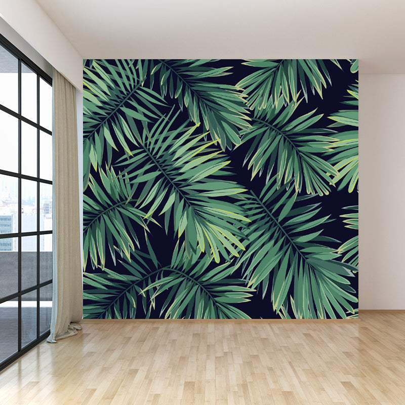 Leaves Pattern Mural Decal Tropical Decorative Kitchen Wall Covering, Made to Measure Clearhalo 'Wall Decor' 'Wall Mural' 1714440