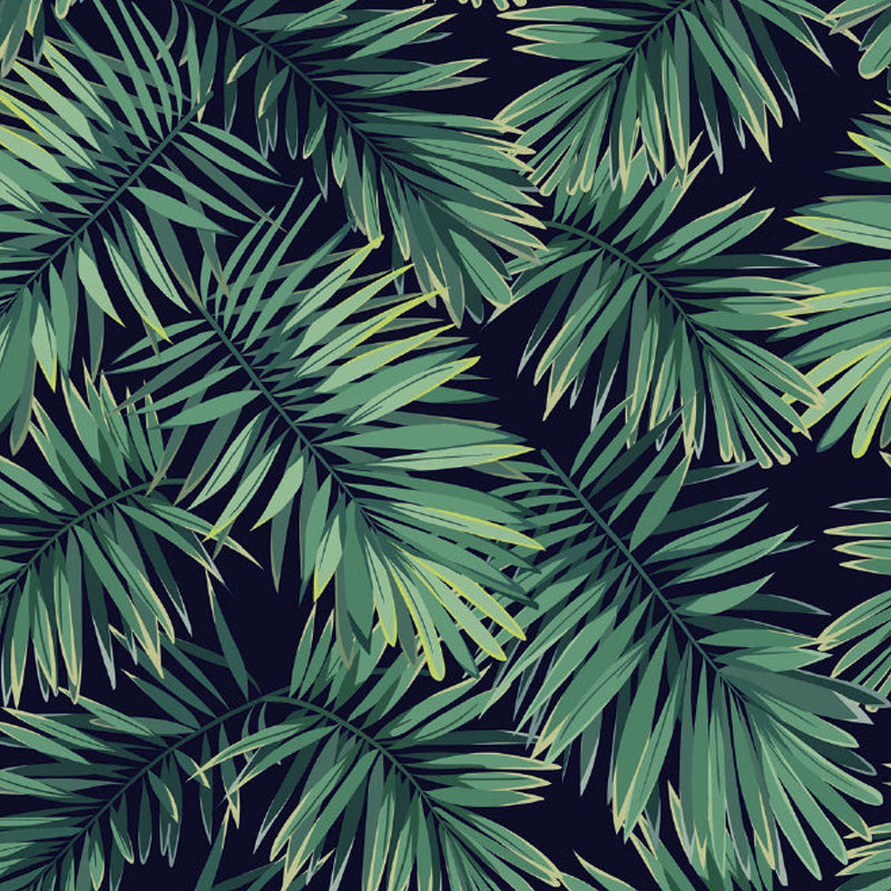 Leaves Pattern Mural Decal Tropical Decorative Kitchen Wall Covering, Made to Measure Clearhalo 'Wall Decor' 'Wall Mural' 1714442