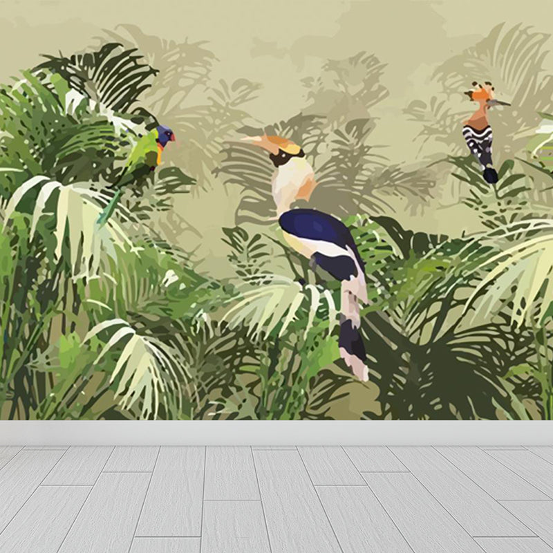 Foliage Mural Decal Tropical Ornamental Girls Bedroom Wall Covering, Personalize Clearhalo 'Wall Decor' 'Wall Mural' 1714480