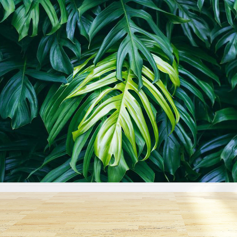 Foliage Mural Decal Tropical Ornamental Girls Bedroom Wall Covering, Personalize Green Clearhalo 'Wall Decor' 'Wall Mural' 1714484