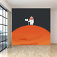Astronaut Planet Landing Wall Mural Black and Orange Kids Style Wall Art for Bedroom Clearhalo 'Wall Decor' 'Wall Mural' 1714551