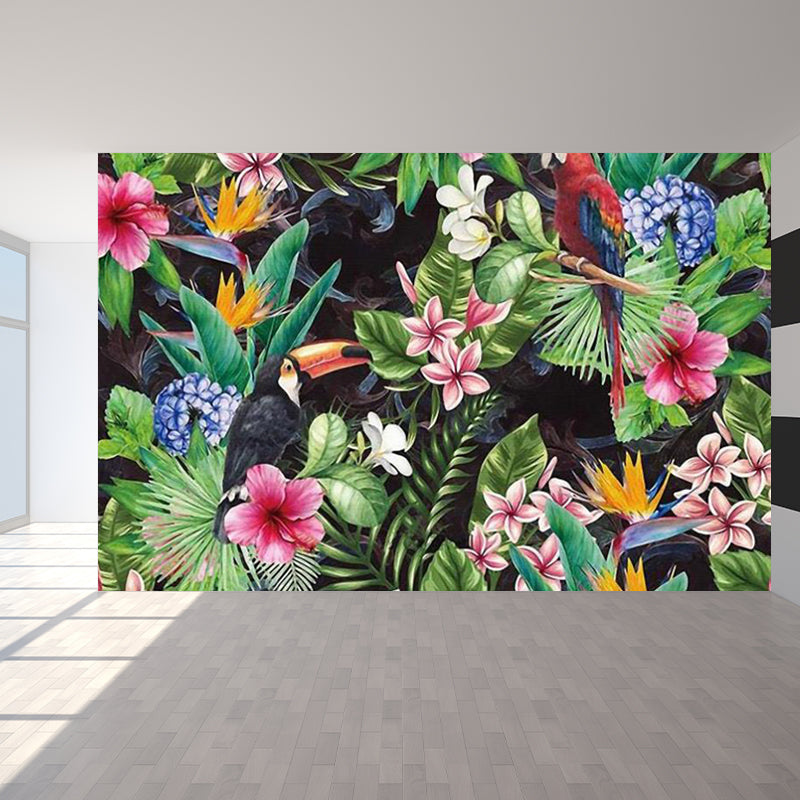 Light Color Wild Landscape Mural Moisture-Proofing Tropical Bedroom Wall Covering Clearhalo 'Wall Decor' 'Wall Mural' 1714880