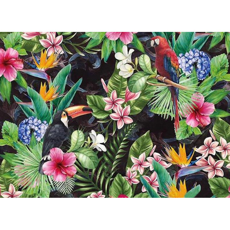 Light Color Wild Landscape Mural Moisture-Proofing Tropical Bedroom Wall Covering Clearhalo 'Wall Decor' 'Wall Mural' 1714882