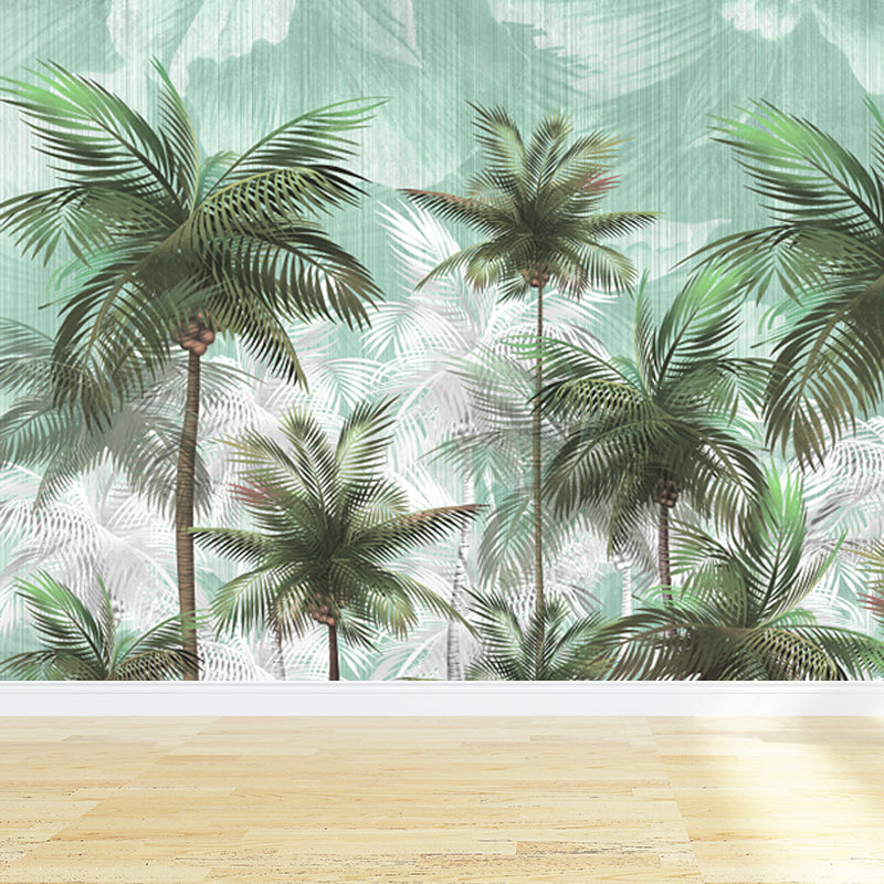 Light Color Wild Landscape Mural Moisture-Proofing Tropical Bedroom Wall Covering Clearhalo 'Wall Decor' 'Wall Mural' 1714885