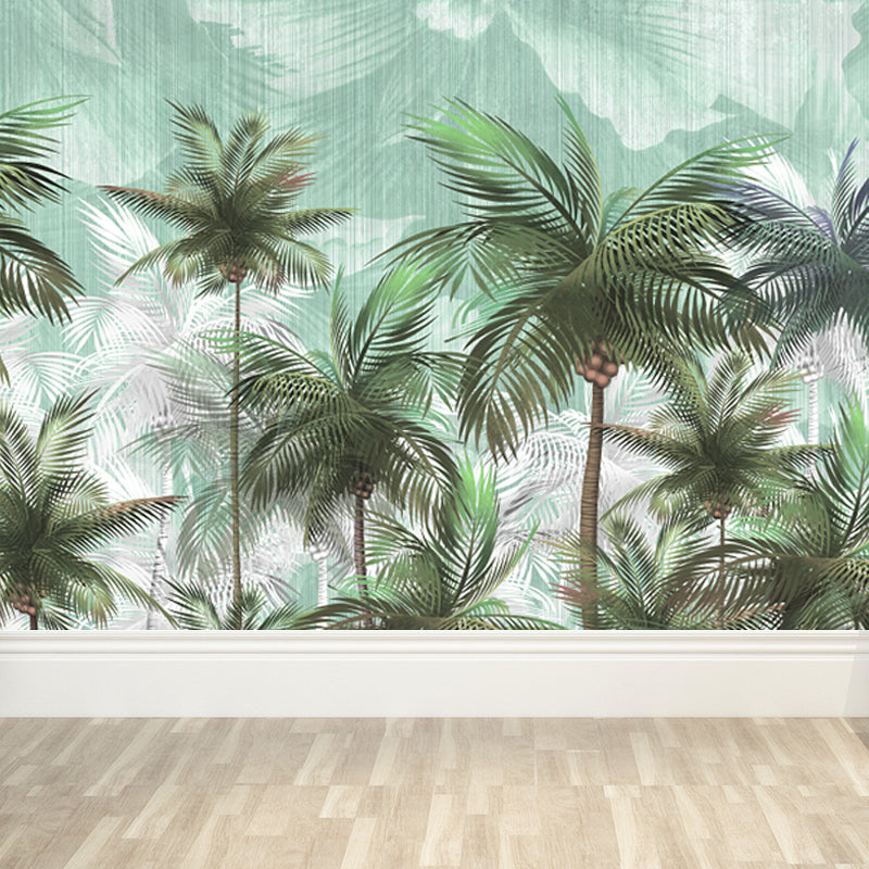 Light Color Wild Landscape Mural Moisture-Proofing Tropical Bedroom Wall Covering Clearhalo 'Wall Decor' 'Wall Mural' 1714886