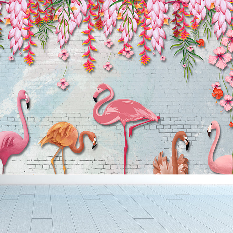 Light Color Wild Landscape Mural Moisture-Proofing Tropical Bedroom Wall Covering Clearhalo 'Wall Decor' 'Wall Mural' 1714891