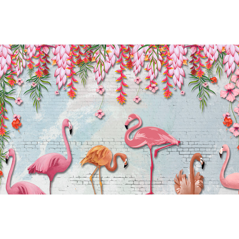 Light Color Wild Landscape Mural Moisture-Proofing Tropical Bedroom Wall Covering Clearhalo 'Wall Decor' 'Wall Mural' 1714892