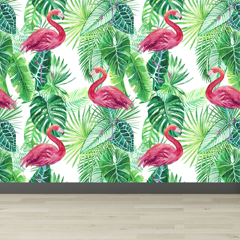 Light Color Wild Landscape Mural Moisture-Proofing Tropical Bedroom Wall Covering Clearhalo 'Wall Decor' 'Wall Mural' 1714895