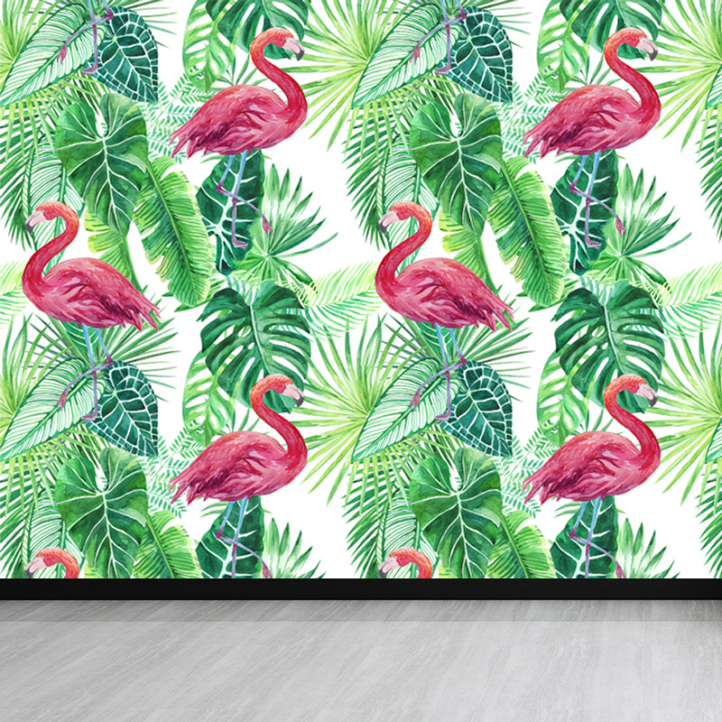 Light Color Wild Landscape Mural Moisture-Proofing Tropical Bedroom Wall Covering Clearhalo 'Wall Decor' 'Wall Mural' 1714896