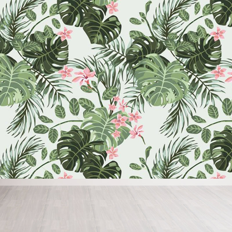 Tropical Natural Botanical Wall Mural Soft Color Decorative Wall Decor for Kitchen Clearhalo 'Wall Decor' 'Wall Mural' 1714915