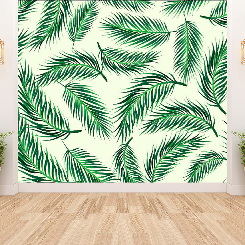 Non-Woven Ornamental Wall Mural Tropical Botanical Leaves Wall Covering, Personalised Clearhalo 'Wall Decor' 'Wall Mural' 1714950