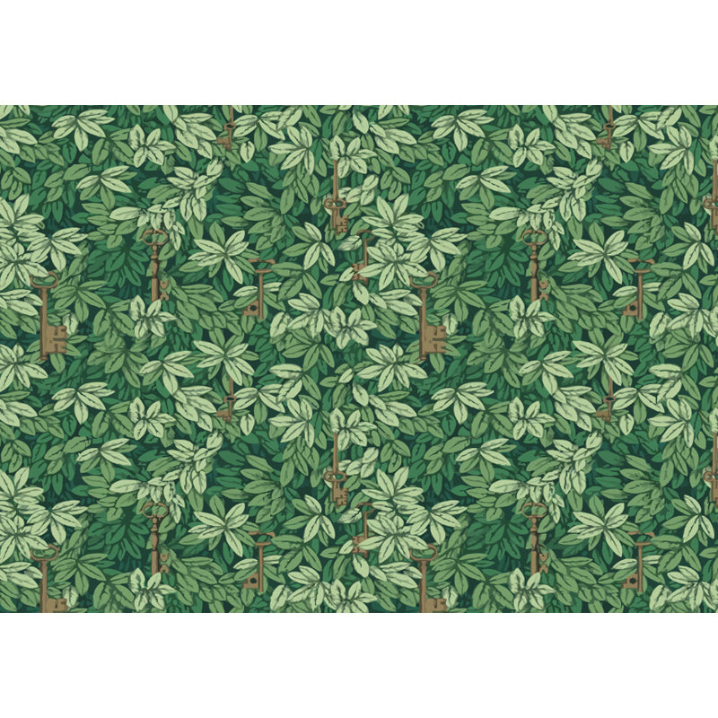 Non-Woven Ornamental Wall Mural Tropical Botanical Leaves Wall Covering, Personalised Clearhalo 'Wall Decor' 'Wall Mural' 1714957