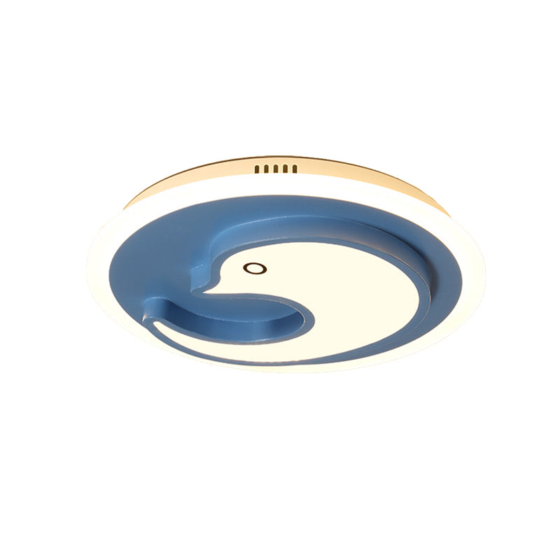 Little Dolphin Ceiling Mount Light Modern Style Metal Ceiling Lamp in Blue for Teen Clearhalo 'Ceiling Lights' 'Close To Ceiling Lights' 'Close to ceiling' 'Flush mount' Lighting' 171505