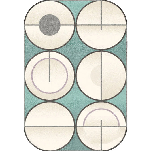 Simple Novelty Irregular Rug in Green and Ivory Colorblock Circle Pattern Rug Polyester Non-Slip Carpet for Home Decor Clearhalo 'Area Rug' 'Rug' 1715055