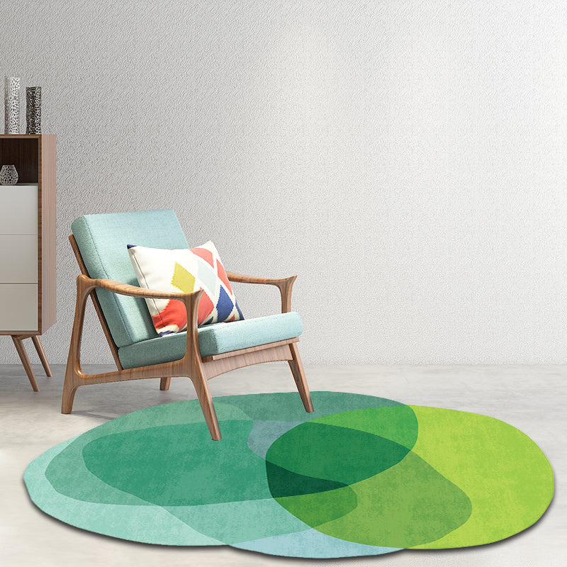 Novelty Living Room Irregular Rug in Red and Blue Color Block Print Rug Polyester Anti-Slip Area Rug Green Clearhalo 'Area Rug' 'Rug' 1715085