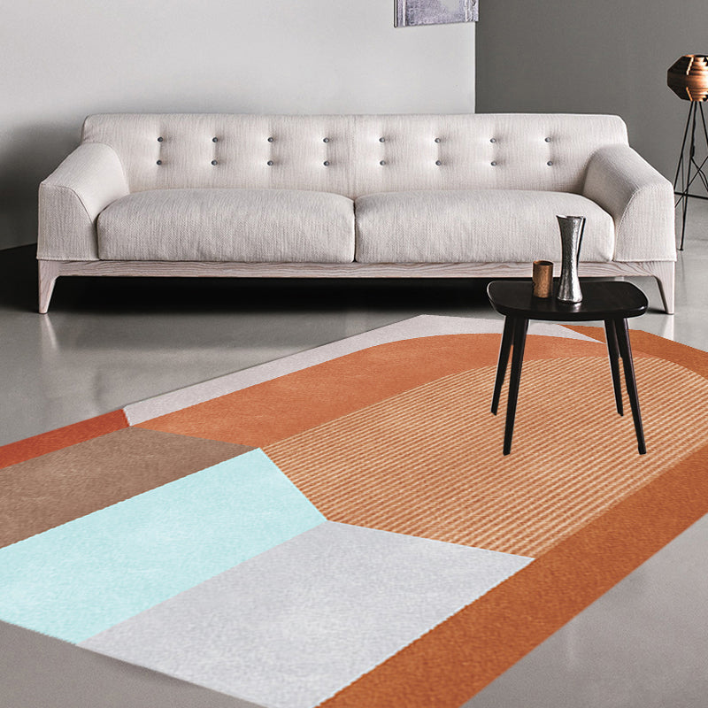 Nordic Novelty Irregular Rug in Grey and Brown Colorblock Pattern Rug Polyester Pet Friendly Carpet for Home Decoration Brown Clearhalo 'Area Rug' 'Rug' 1715088